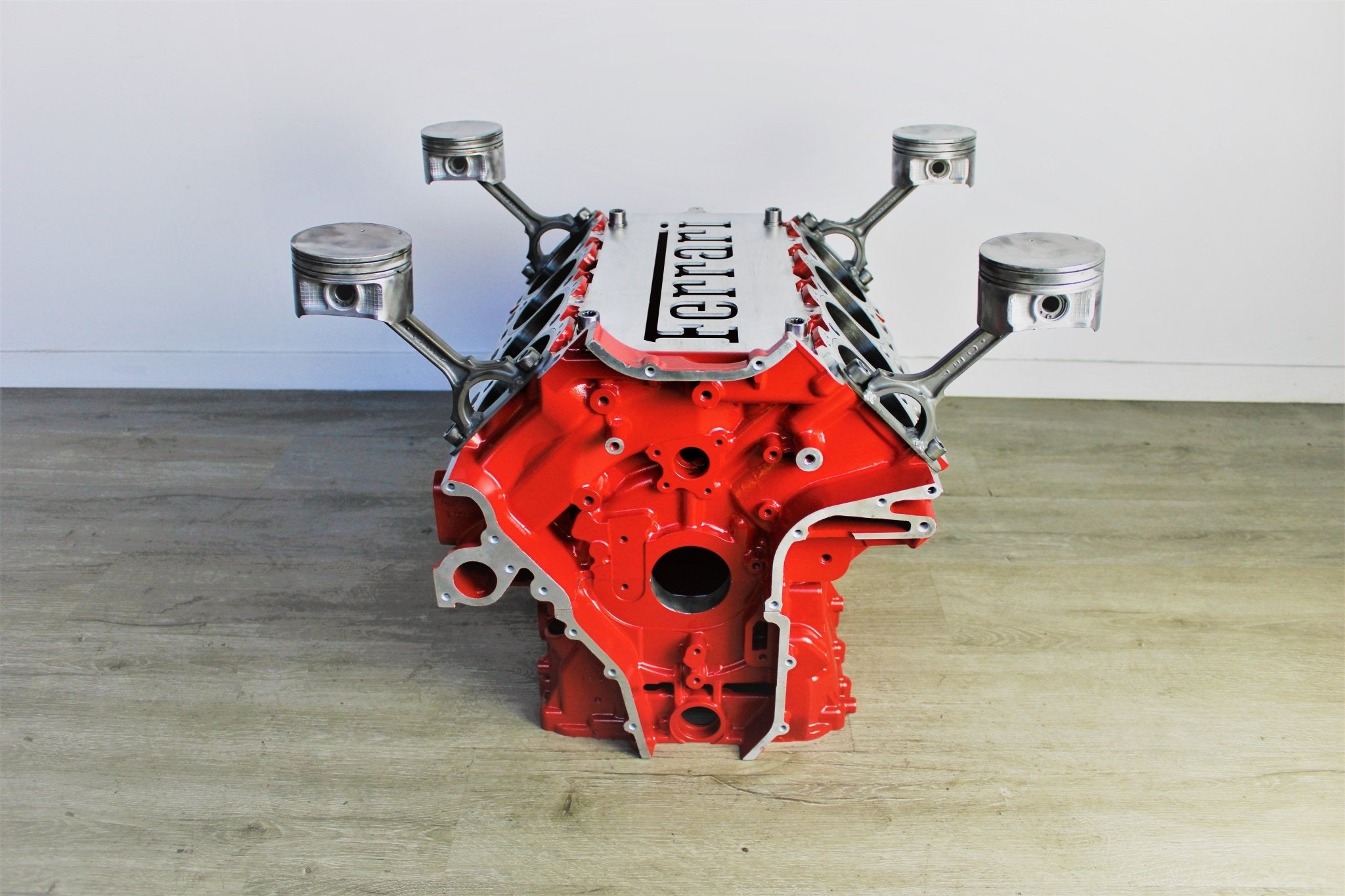 Ferrari Engine Block Coffee Table - Handcrafted Unique Automotive Decor, Man Cave Furniture - Ben's Auto Decor