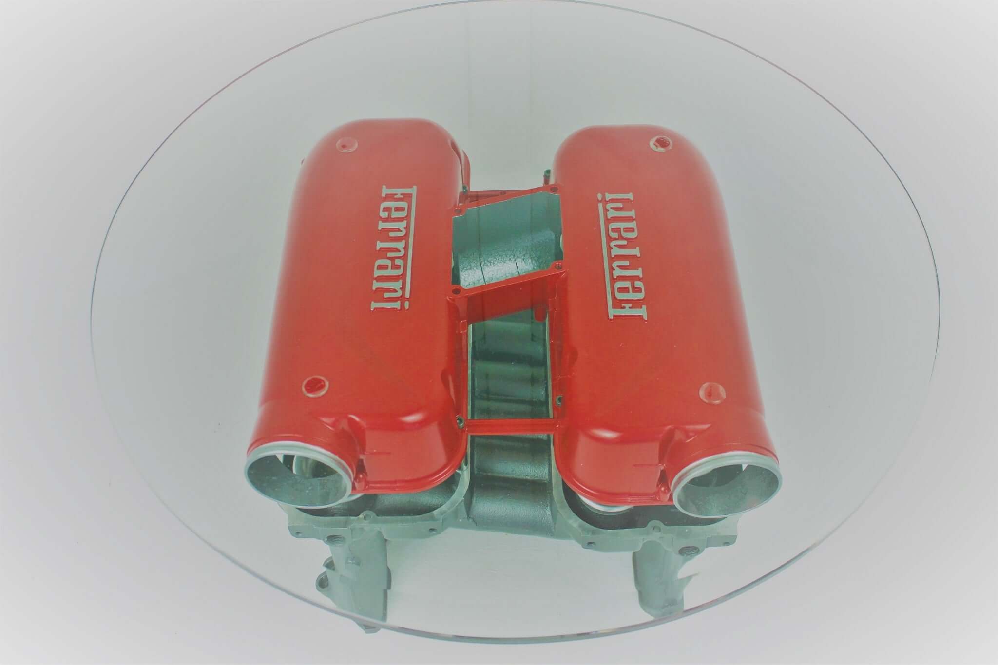 Ferrari Intake Manifold Coffee or End Table - Man Cave Furniture, Unique Automotive Decor - Ben's Auto Decor
