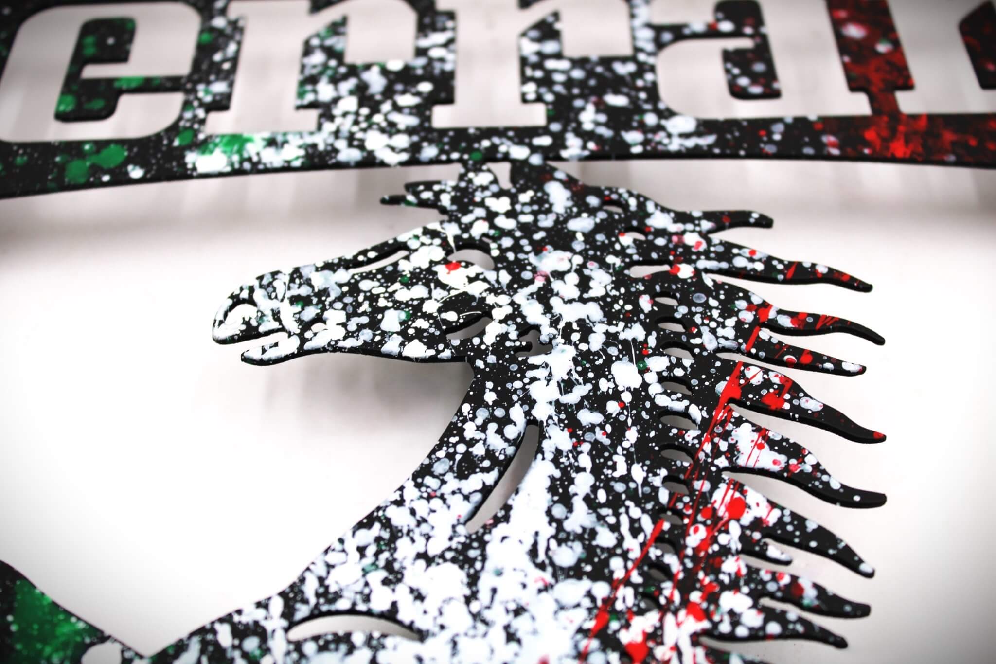 Ferrari Prancing Horse Logo Metal Wall Art - Hand - Painted, Ready to Hang, Unique Decor for Supercar Enthusiasts - Ben's Auto Decor