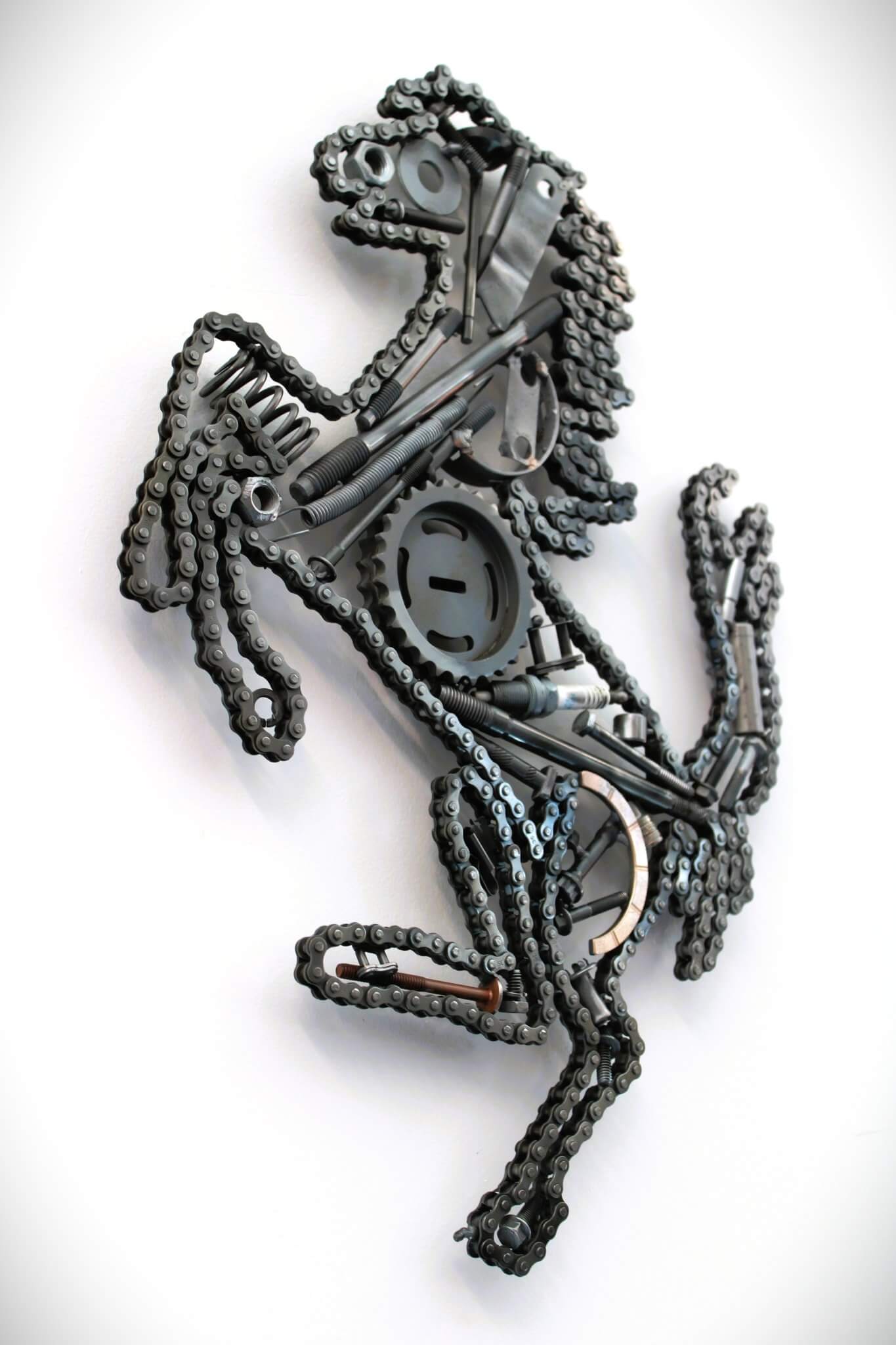 Ferrari Prancing Horse Metal Wall Art - Ferrari Automotive Decor, Unique Steampunk Wall Art - Ben's Auto Decor