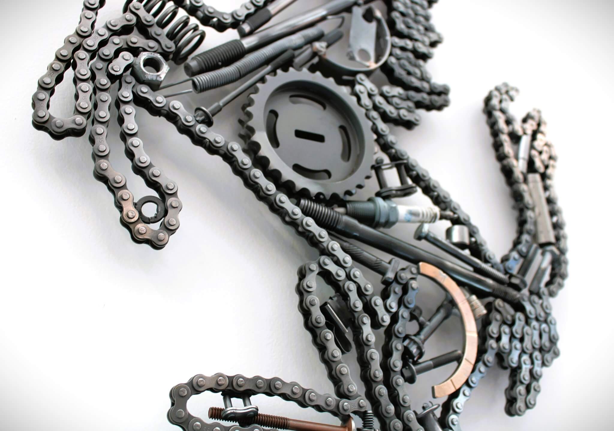 Ferrari Prancing Horse Metal Wall Art - Ferrari Automotive Decor, Unique Steampunk Wall Art - Ben's Auto Decor