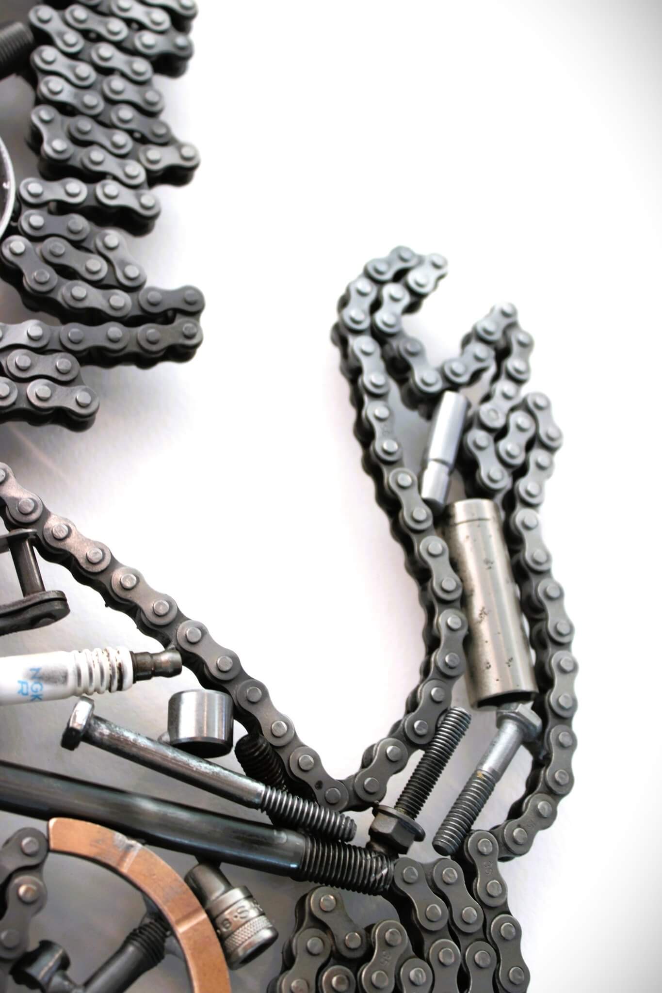 Ferrari Prancing Horse Metal Wall Art - Ferrari Automotive Decor, Unique Steampunk Wall Art - Ben's Auto Decor