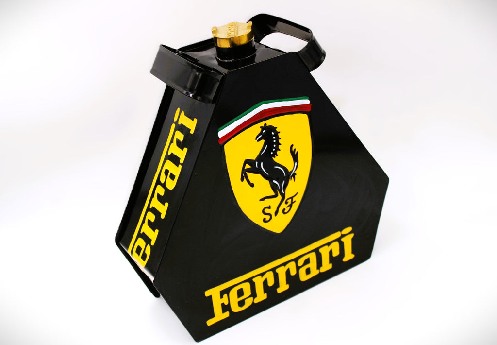 Ferrari Vintage Gas Can - Repurposed Decor, Ferrari Logo Art, Car Guy Gift - Ben's Auto Decor