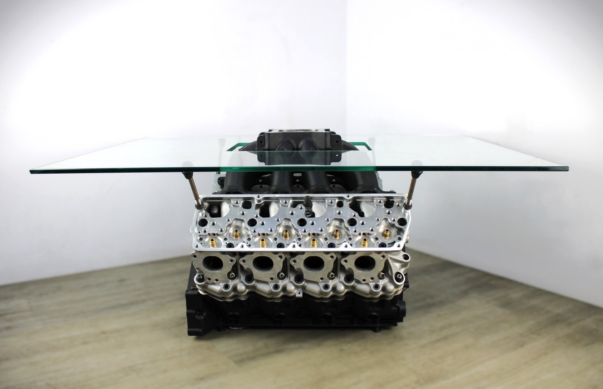 Ford FR9 NASCAR Engine Block Coffee Table - Handcrafted Unique Automotive Decor, Customizable Man Cave Furniture - Ben's Auto Decor