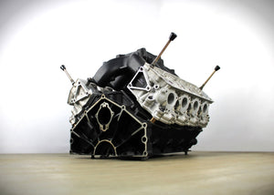 Ford FR9 NASCAR Engine Block Coffee Table - Handcrafted Unique Automotive Decor, Customizable Man Cave Furniture - Ben's Auto Decor