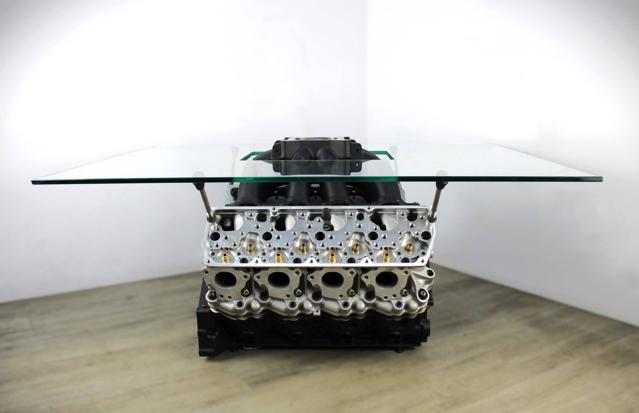 Ford FR9 NASCAR Engine Block Coffee Table - Handcrafted Unique Automot