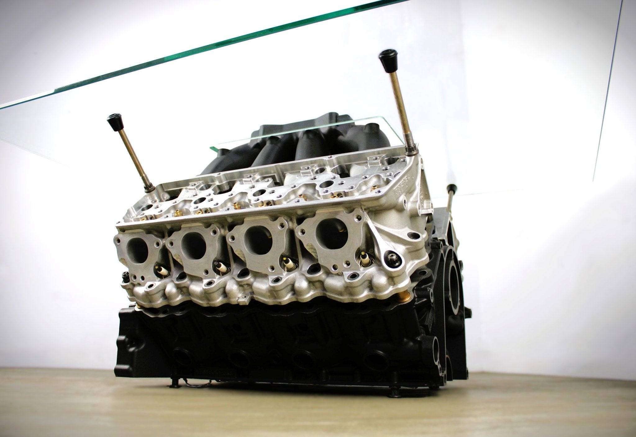 Ford FR9 NASCAR Engine Block Coffee Table - Handcrafted Unique Automotive Decor, Customizable Man Cave Furniture - Ben's Auto Decor