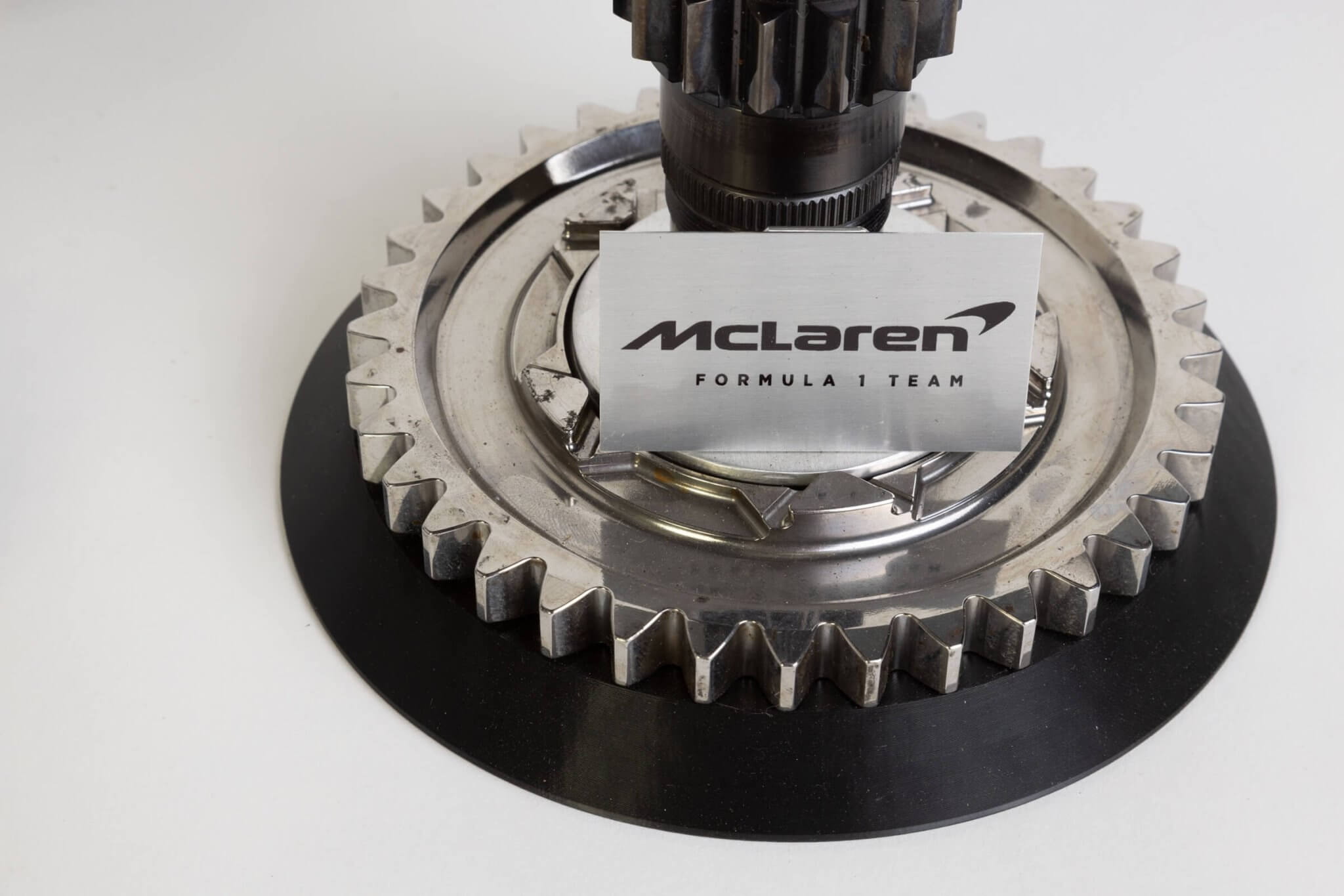 Formula 1 Clutch Housing Lamp - Race Car Decor Made from Authentic McLaren Engine Components - Ben's Auto Decor