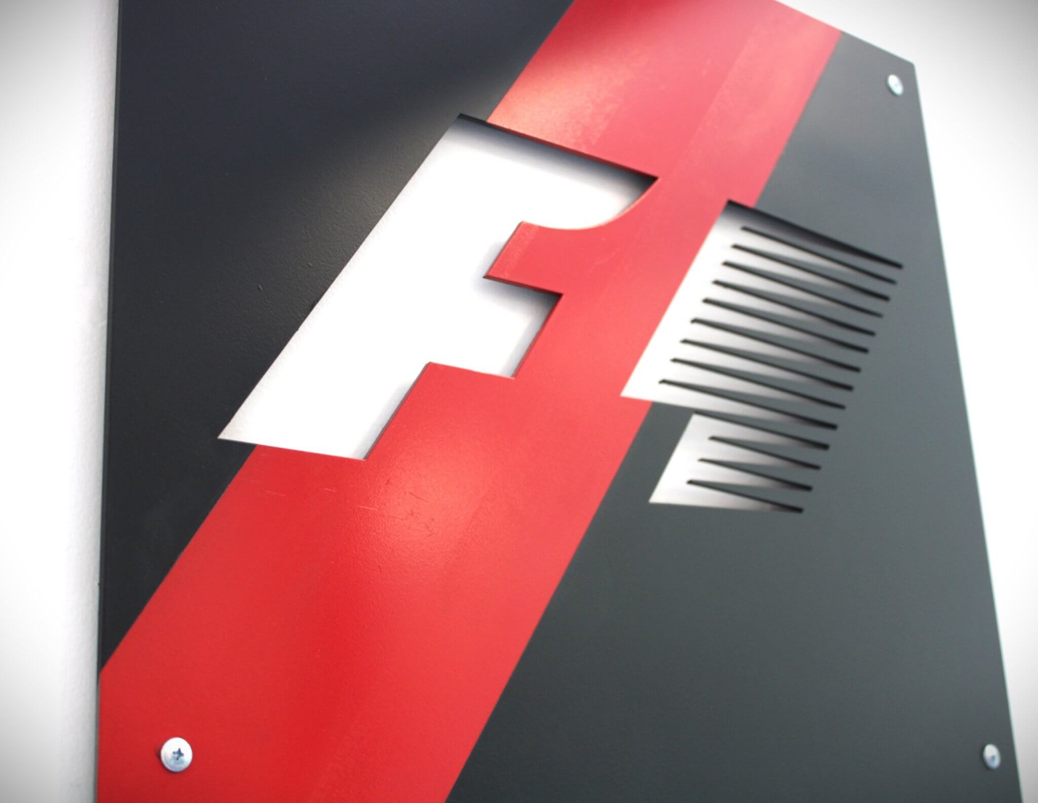 Formula 1 Metal Wall Art Sign - Classic F1 Black and Red, Ready to Hang, Racecar Enthusiast Decor - Ben's Auto Decor