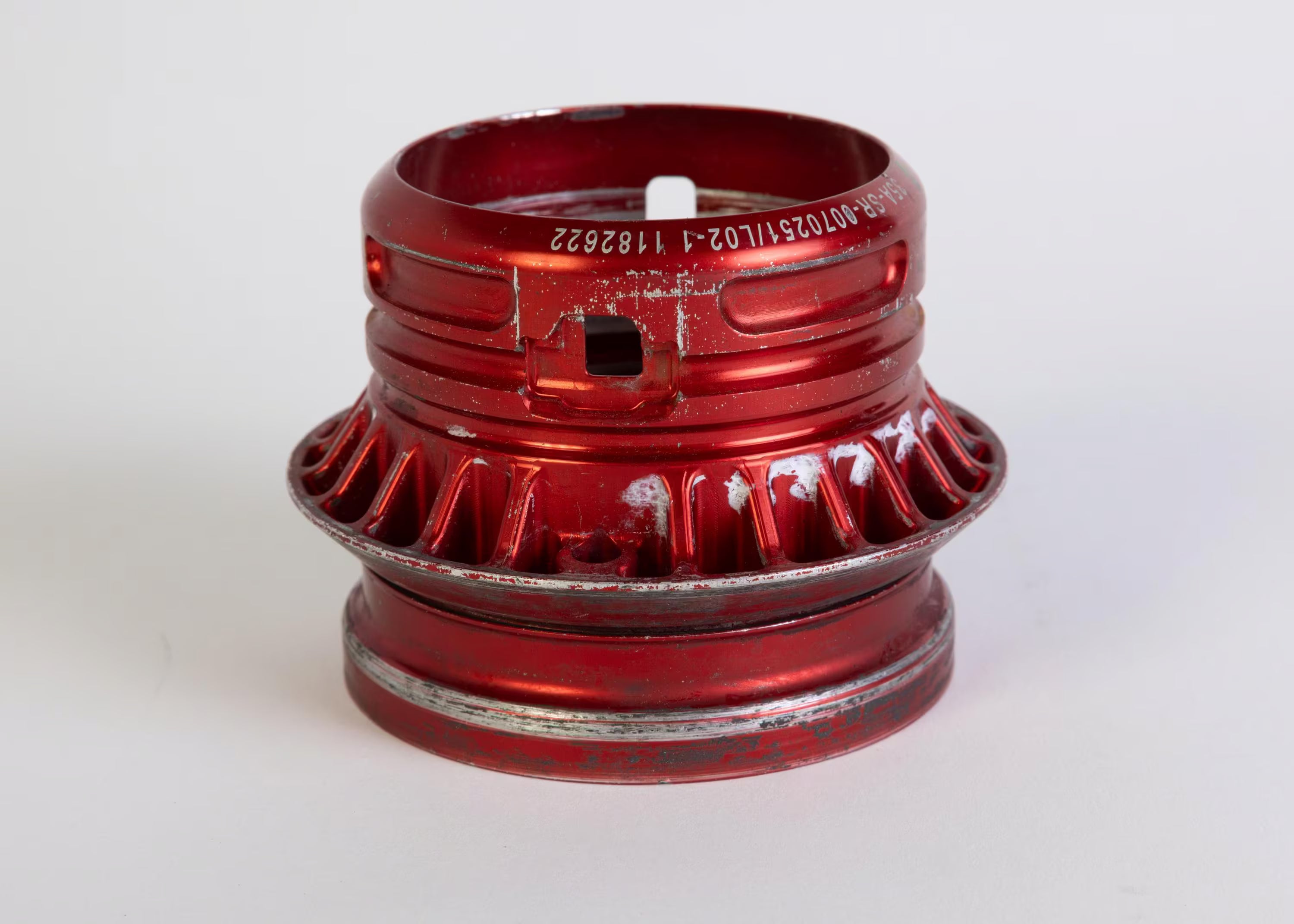 McLaren F1 Rear Wheel Nut Pen Holder - Red Formula One Desk Decor with F1 Logo Displayed - Ben's Auto Decor