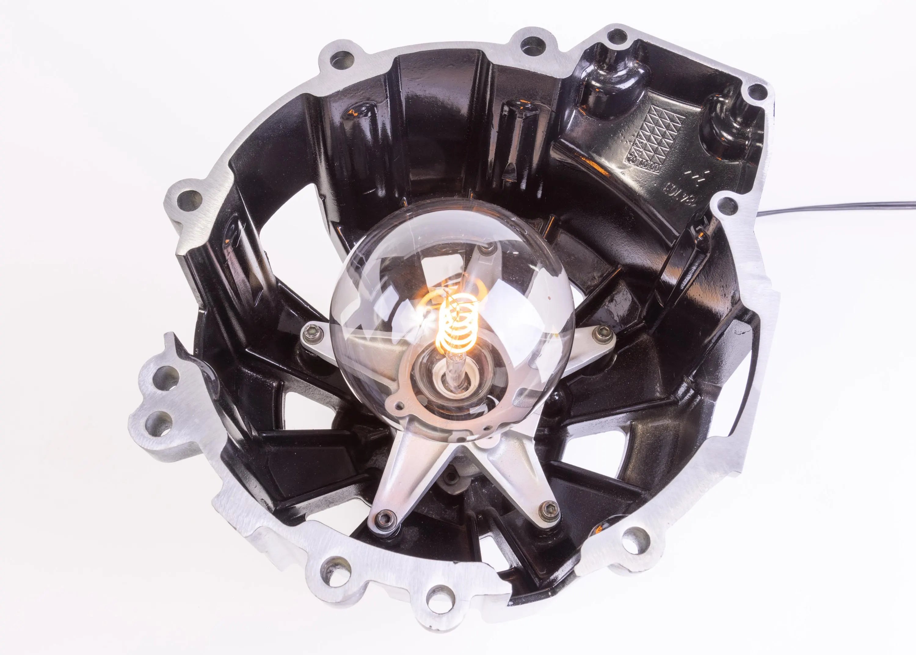 Maserati F136 Bell Housing Lamp - Table and Desk Lighting, Industrial Car Part Decor, Handmade