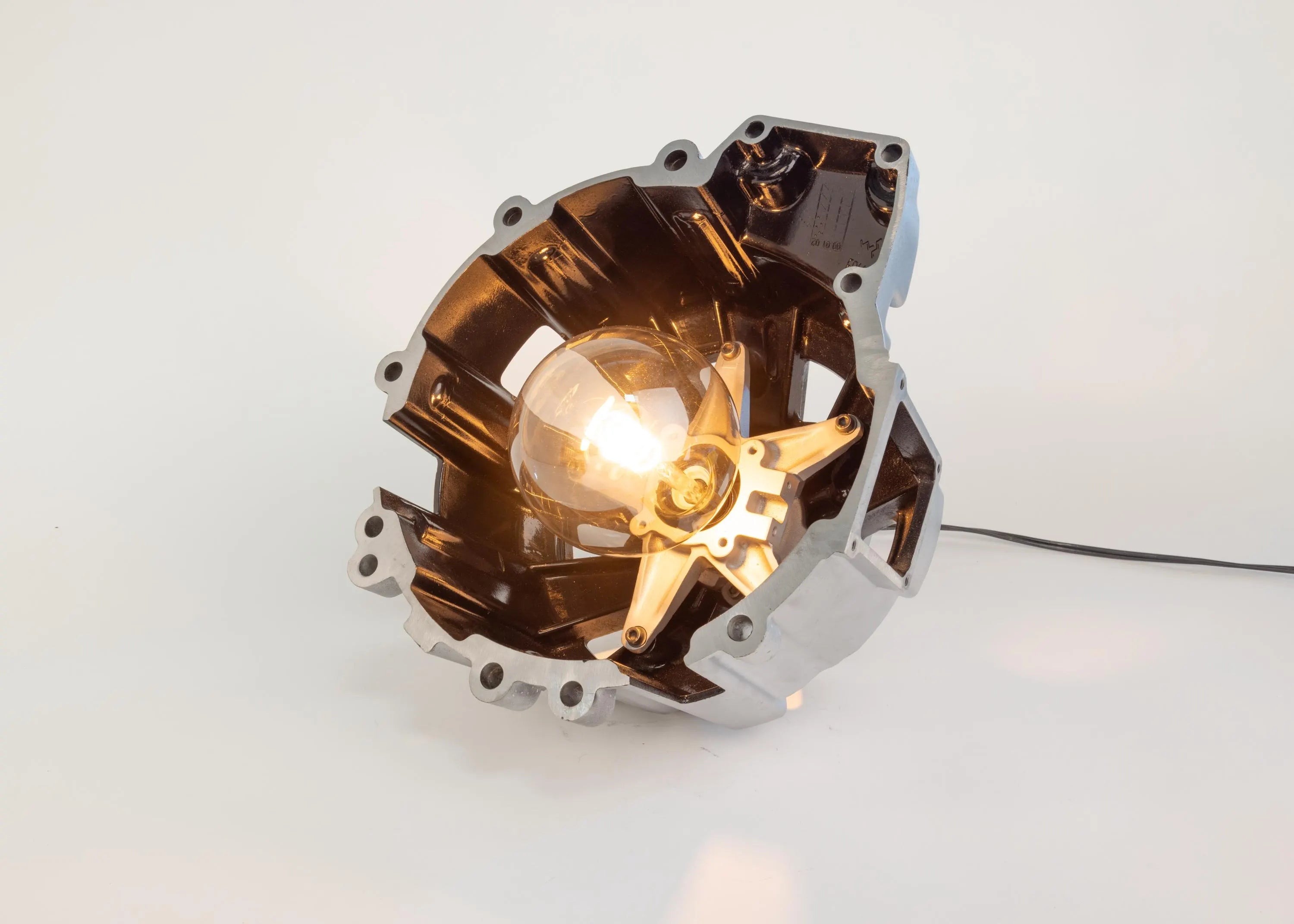 Maserati F136 Bell Housing Lamp - Table and Desk Lighting, Industrial Car Part Decor, Handmade
