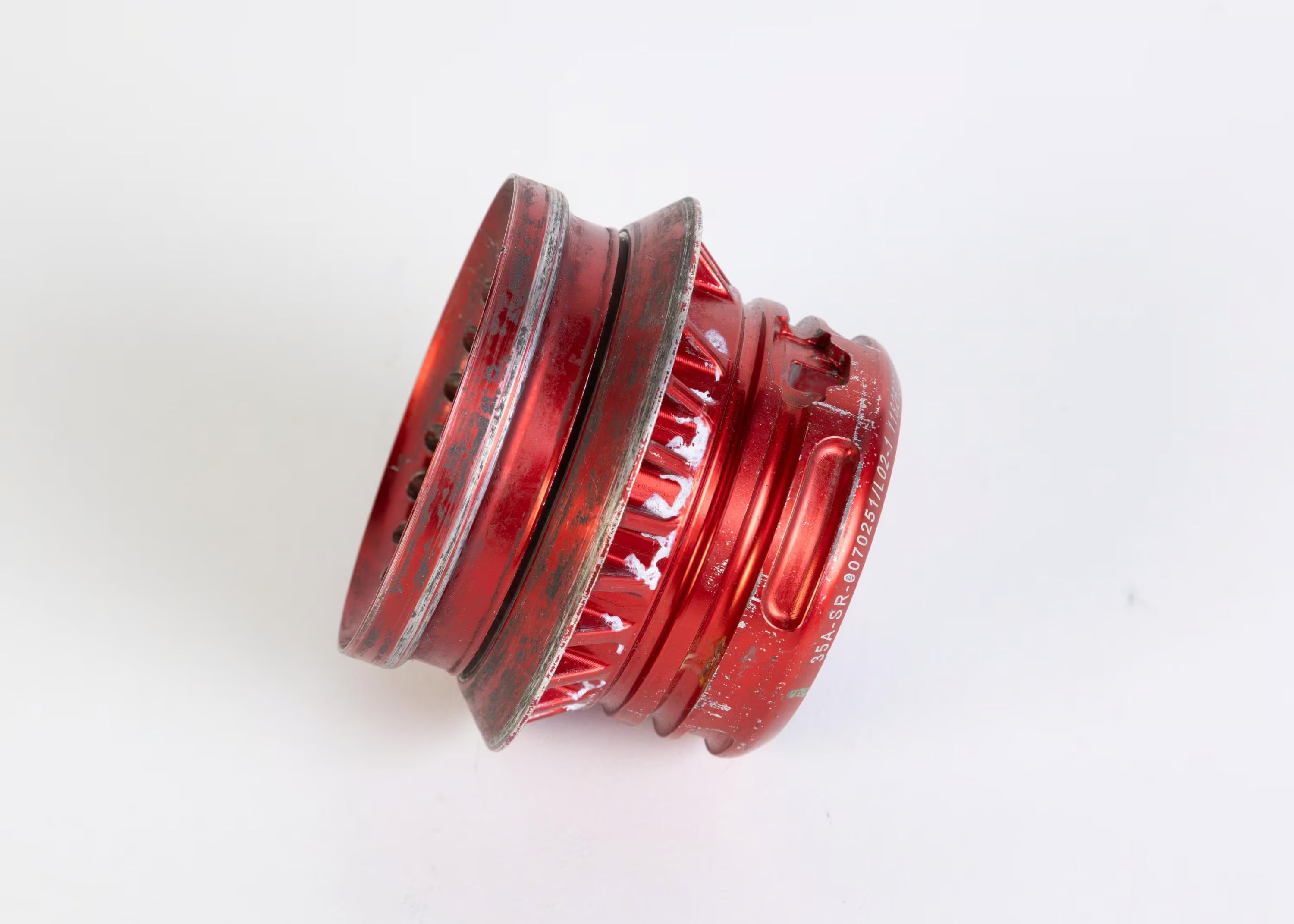 McLaren F1 Rear Wheel Nut Pen Holder - Red Formula One Desk Decor with F1 Logo Displayed - Ben's Auto Decor