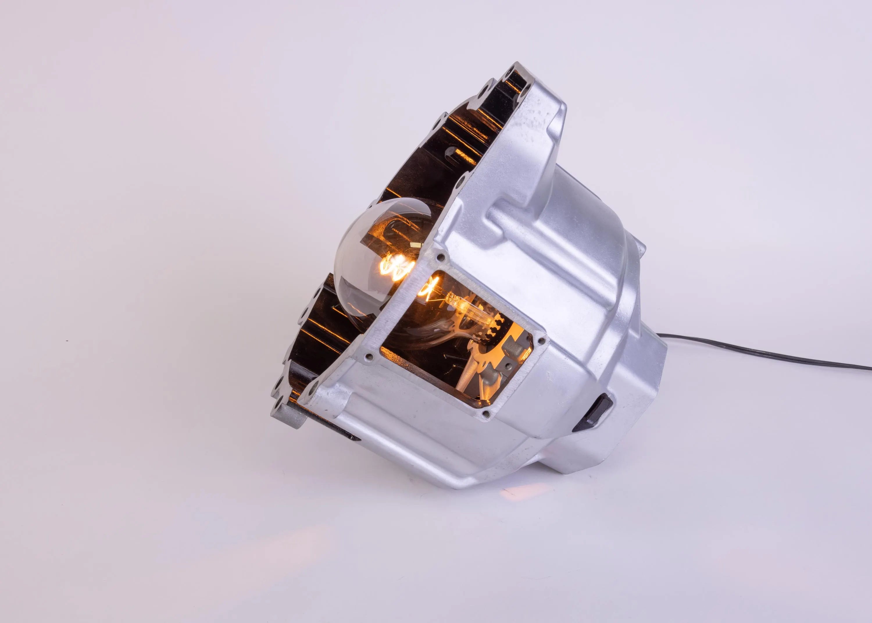 Maserati F136 Bell Housing Lamp - Table and Desk Lighting, Industrial Car Part Decor, Handmade