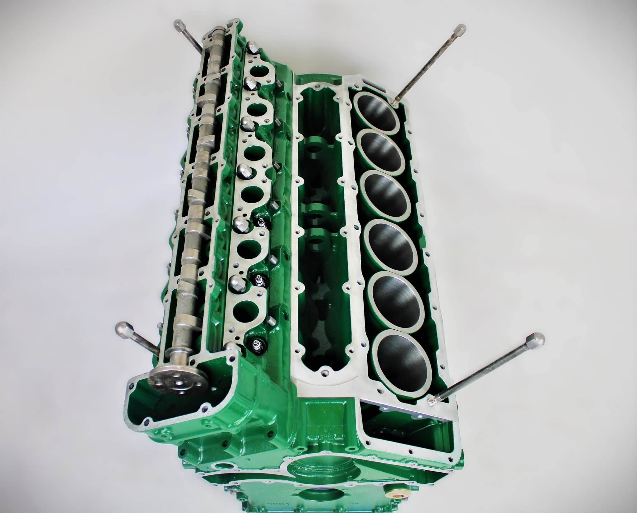 Jaguar V12 Engine Block Coffee Table - British Racing Green Finish, Man Cave Furniture - Ben's Auto Decor