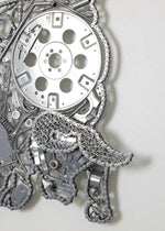 Load image into Gallery viewer, Lamborghini Bull Logo Wall Sculpture - Handcrafted Metal Art from Genuine Auto Parts - Ben&#39;s Auto Decor
