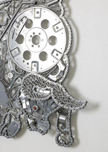 Lamborghini Bull Logo Wall Sculpture - Handcrafted Metal Art from Genuine Auto Parts - Ben's Auto Decor