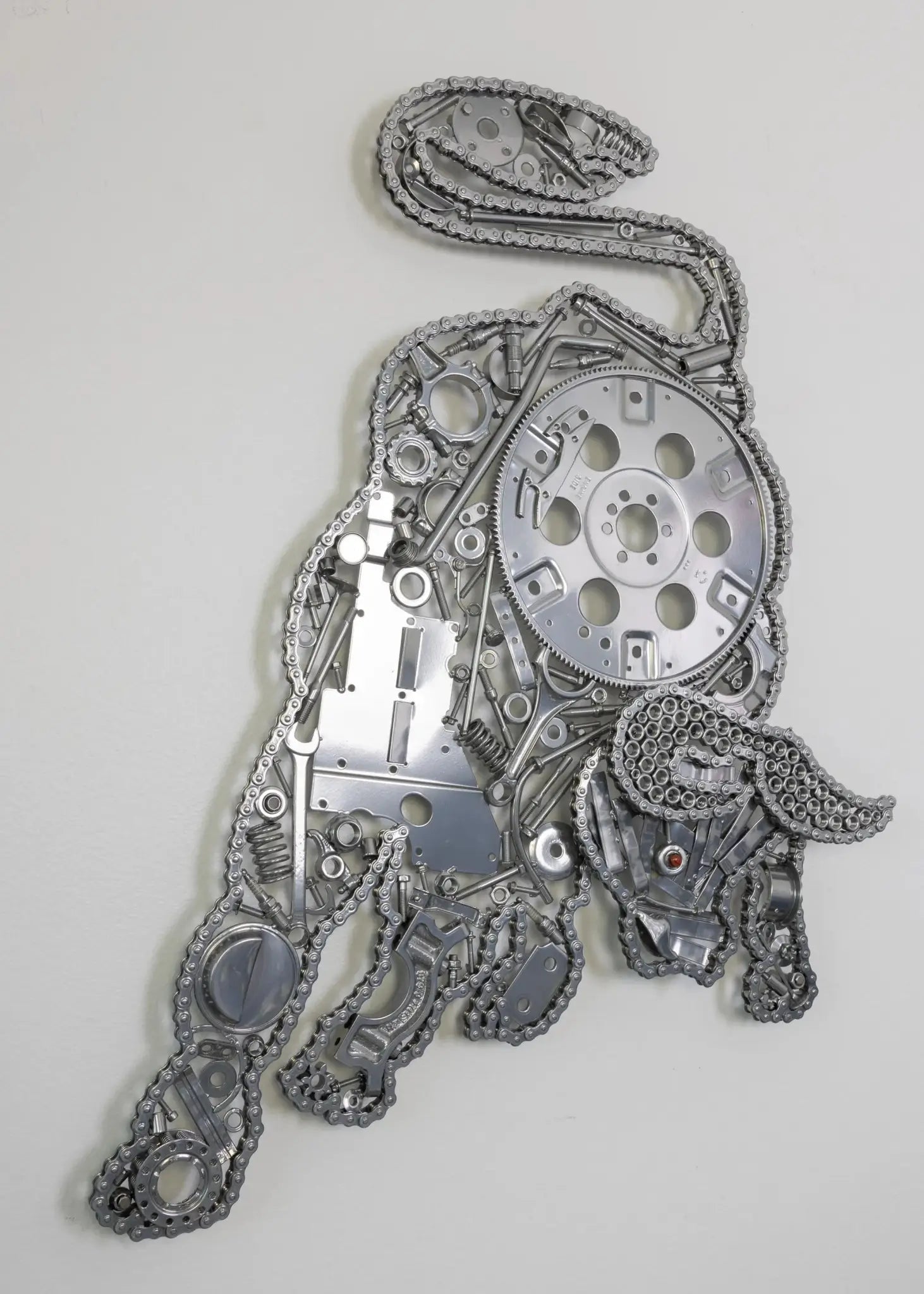 Lamborghini Bull Logo Wall Sculpture - Handcrafted Metal Art from Genuine Auto Parts - Ben's Auto Decor