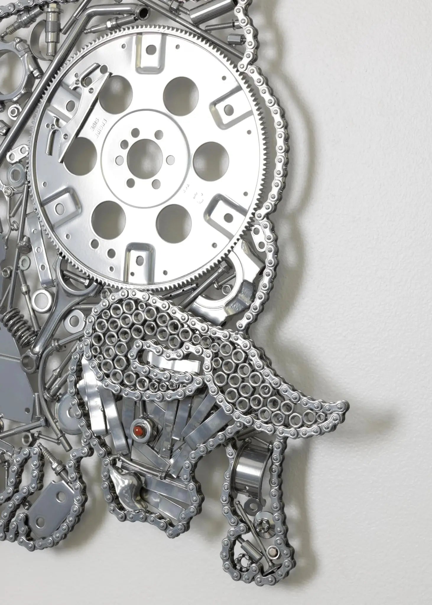 Lamborghini Bull Logo Wall Sculpture - Handcrafted Metal Art from Genuine Auto Parts - Ben's Auto Decor