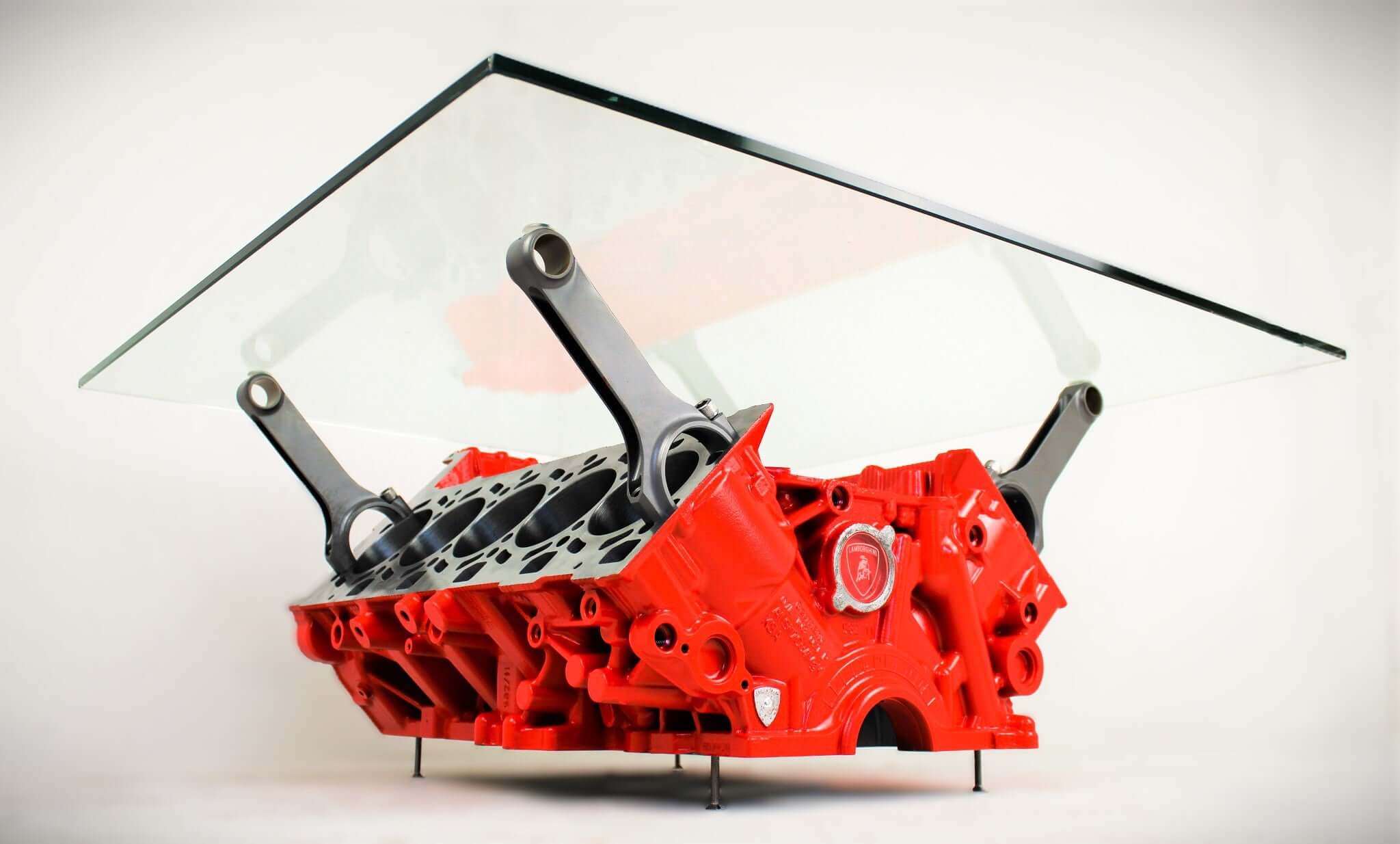Lamborghini Gallardo V10 Engine Block Coffee Table - Unique Man Cave Furniture, Lamborghini Decor - Ben's Auto Decor