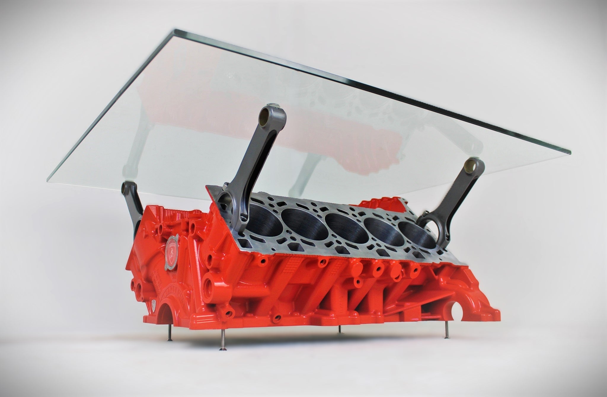 Lamborghini Gallardo V10 Engine Block Coffee Table - Unique Man Cave Furniture, Lamborghini Decor - Ben's Auto Decor
