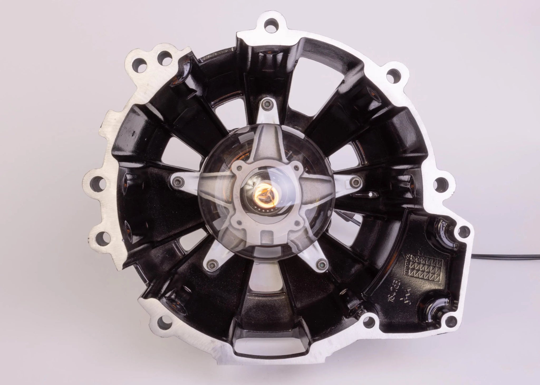 Maserati F136 Bell Housing Lamp - Table and Desk Lighting, Industrial Car Part Decor, Handmade - Ben's Auto Decor