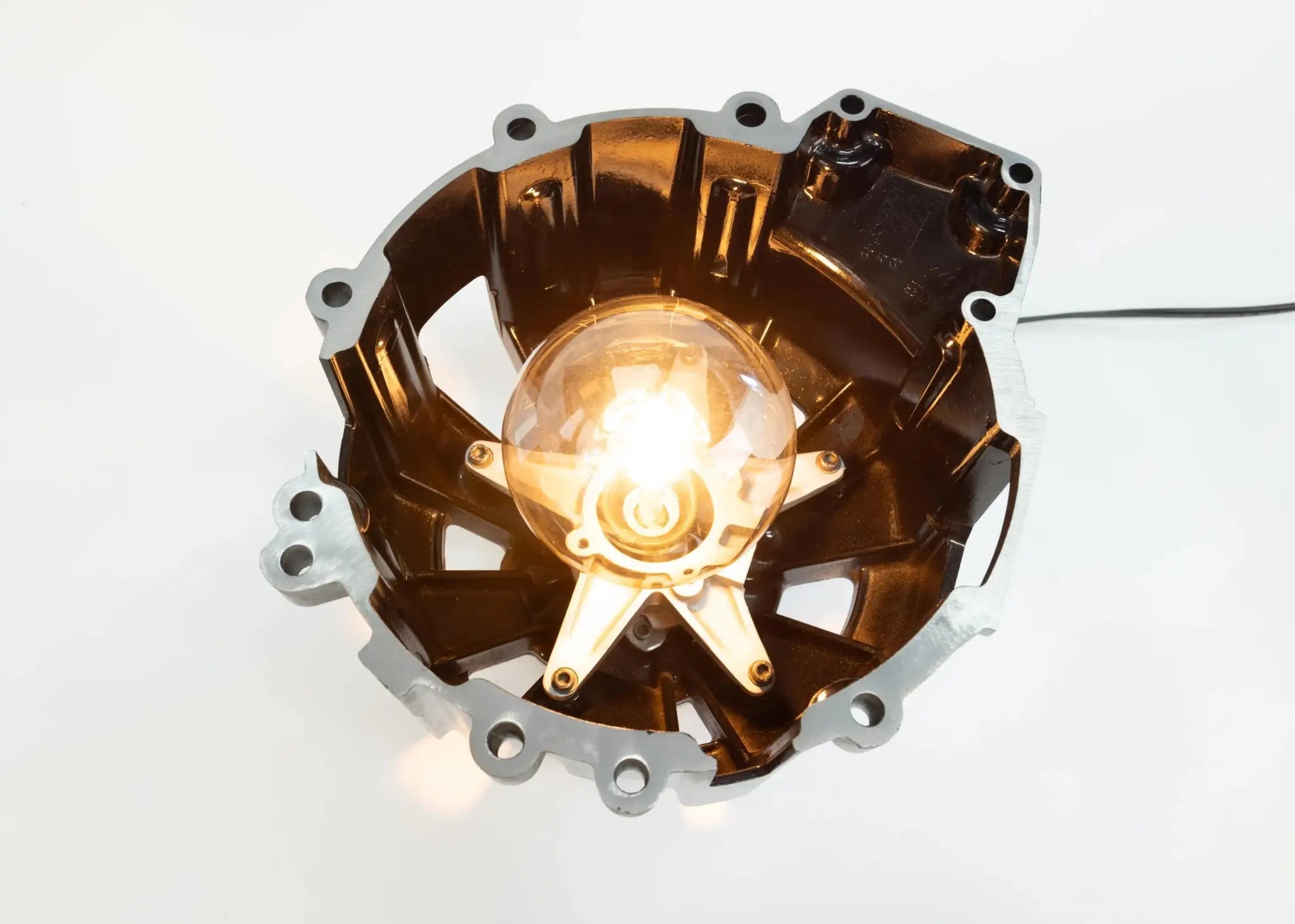 Maserati F136 Bell Housing Lamp - Table and Desk Lighting, Industrial Car Part Decor, Handmade - Ben's Auto Decor