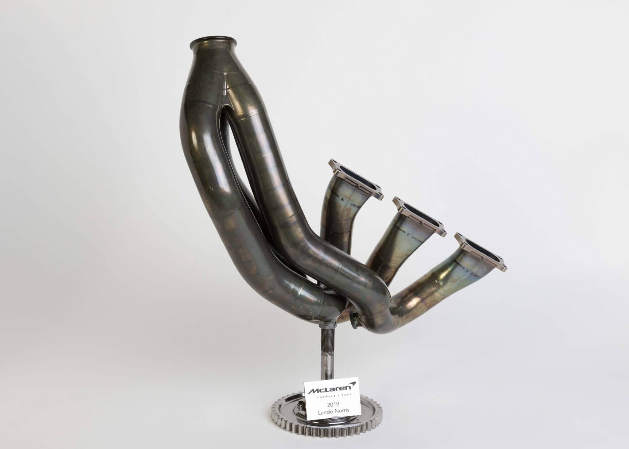 McLaren F1 Sculpture from Genuine Exhaust Manifold - Lando Norris 2019 V6 Patina Car Parts - Ben's Auto Decor
