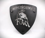 Load image into Gallery viewer, Metallic Lamborghini Metal Cutout Sign - Handcrafted Wall Art for Car Enthusiasts, Lambo Logo, Ready to Hang - Ben&#39;s Auto Decor
