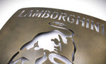 Load image into Gallery viewer, Metallic Lamborghini Metal Cutout Sign - Handcrafted Wall Art for Car Enthusiasts, Lambo Logo, Ready to Hang - Ben&#39;s Auto Decor
