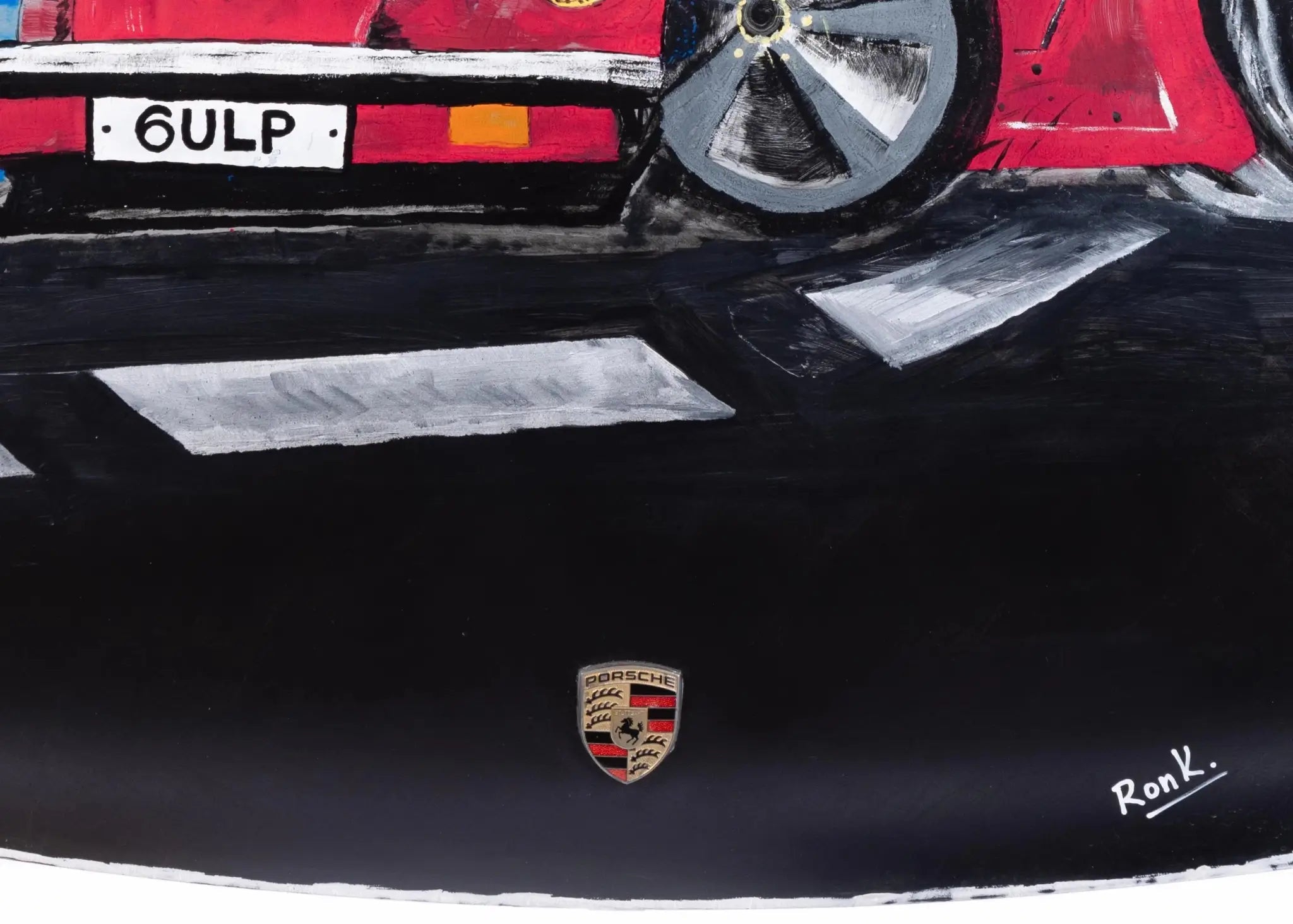 Porsche 911 Hood Art - Hand - Painted Automotive Artwork, Unique Piece 'GULP' - Ben's Auto Decor