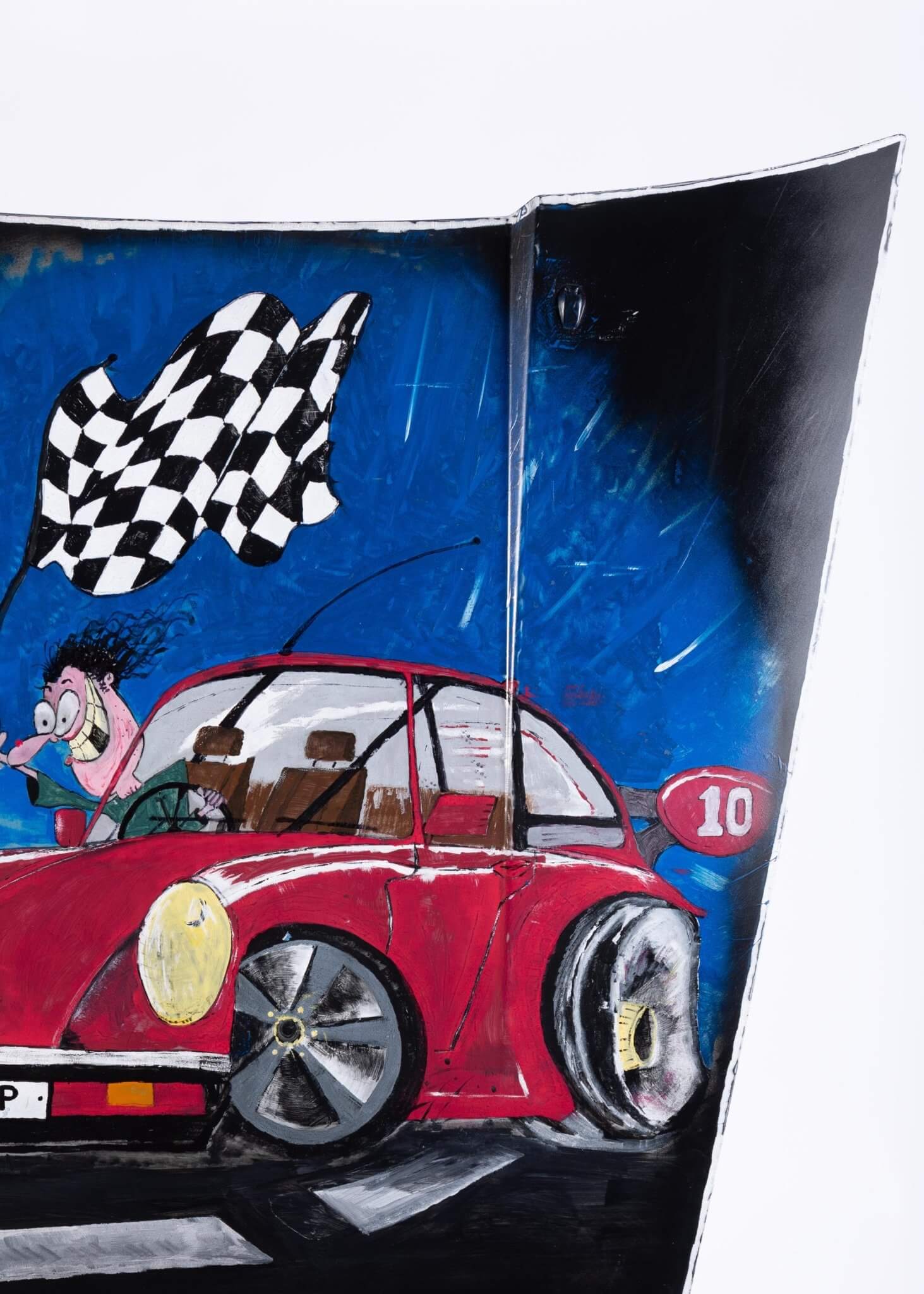 Porsche 911 Hood Art - Hand - Painted Automotive Artwork, Unique Piece 'GULP' - Ben's Auto Decor