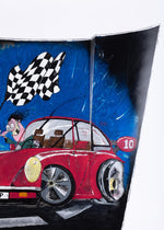 Load image into Gallery viewer, Porsche 911 Hood Art - Hand - Painted Automotive Artwork, Unique Piece &#39;GULP&#39; - Ben&#39;s Auto Decor
