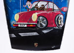 Load image into Gallery viewer, Porsche 911 Hood Art - Hand - Painted Automotive Artwork, Unique Piece &#39;GULP&#39; - Ben&#39;s Auto Decor
