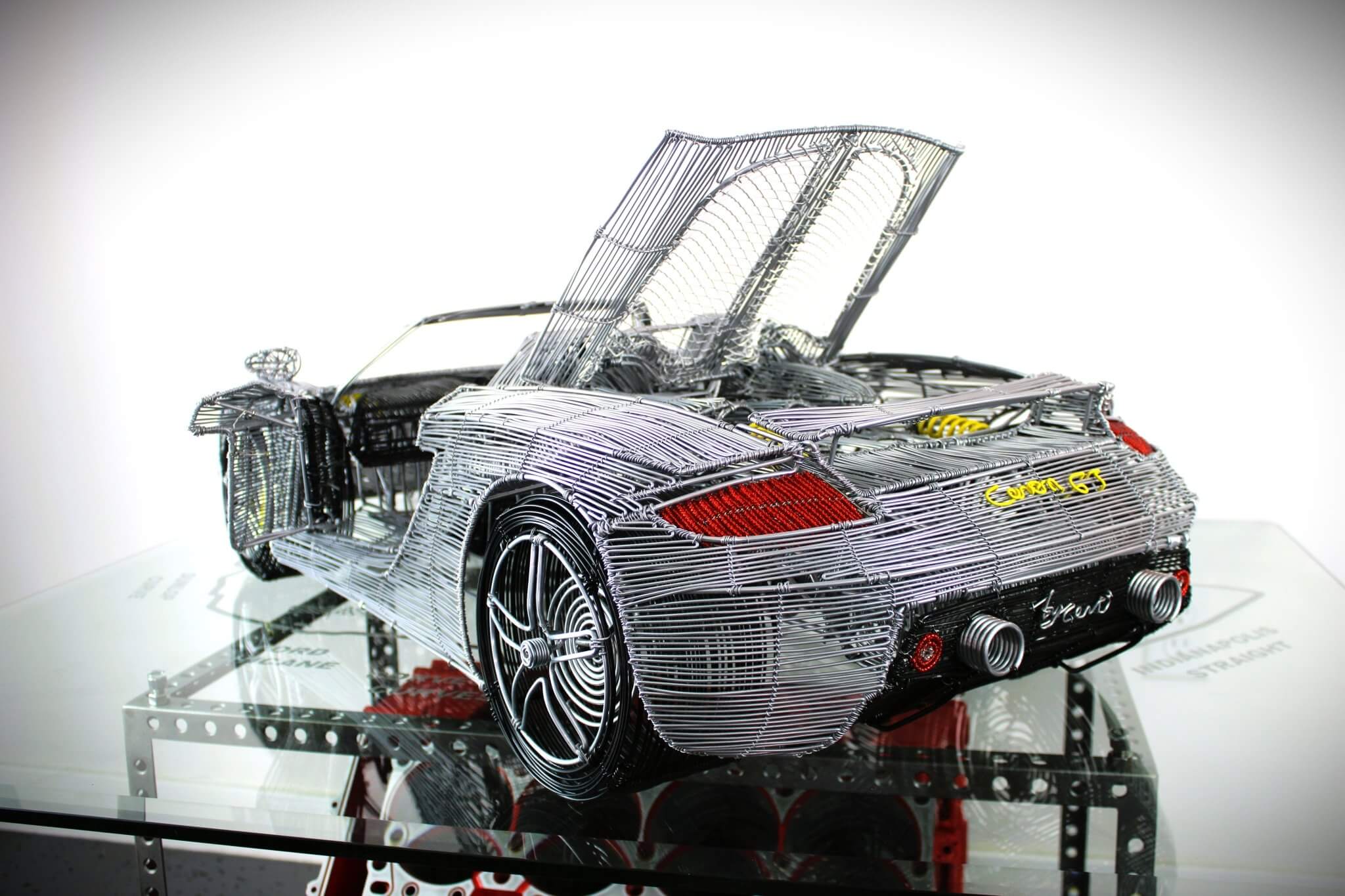 Porsche Carrera GT Wire Car Model - Handcrafted Car Enthusiast Decor, One - Of - A - Kind Masterpiece, Showroom Collectible, Limited Edition - Ben's Auto Decor