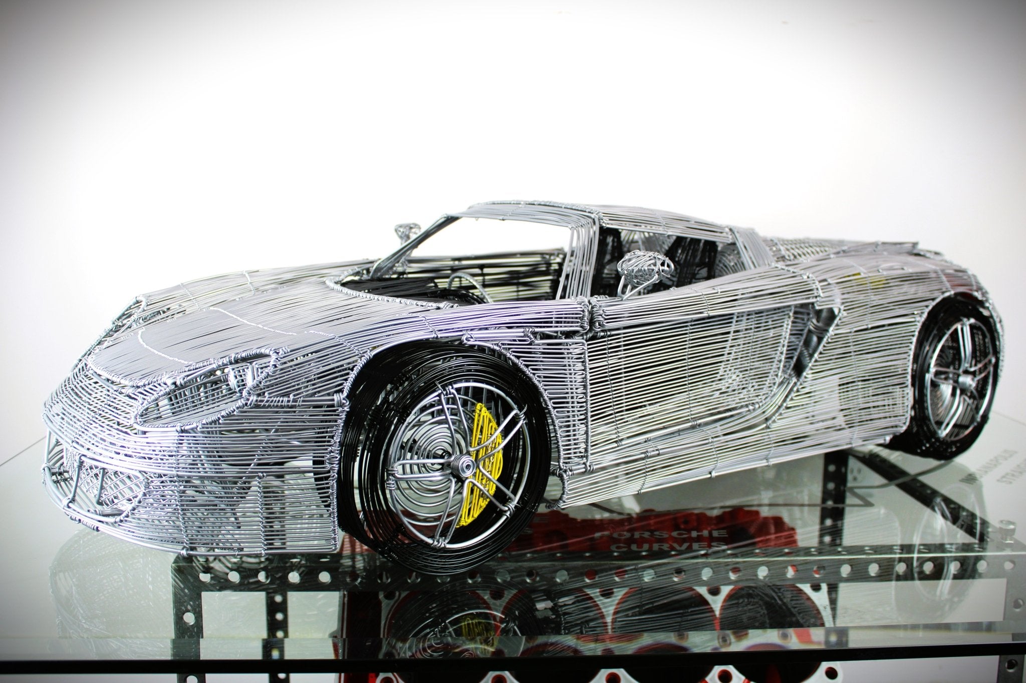 Porsche Carrera GT Wire Car Model - Handcrafted Car Enthusiast Decor, One - Of - A - Kind Masterpiece, Showroom Collectible, Limited Edition - Ben's Auto Decor