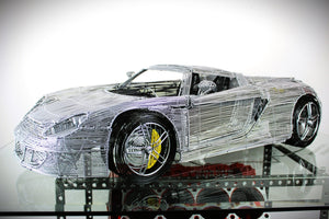 Porsche Carrera GT Wire Car Model - Handcrafted Car Enthusiast Decor, One - Of - A - Kind Masterpiece, Showroom Collectible, Limited Edition - Ben's Auto Decor