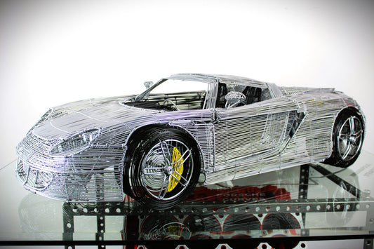 Porsche Carrera GT Wire Car Model - Handcrafted Car Enthusiast Decor, One - Of - A - Kind Masterpiece, Showroom Collectible, Limited Edition - Ben's Auto Decor