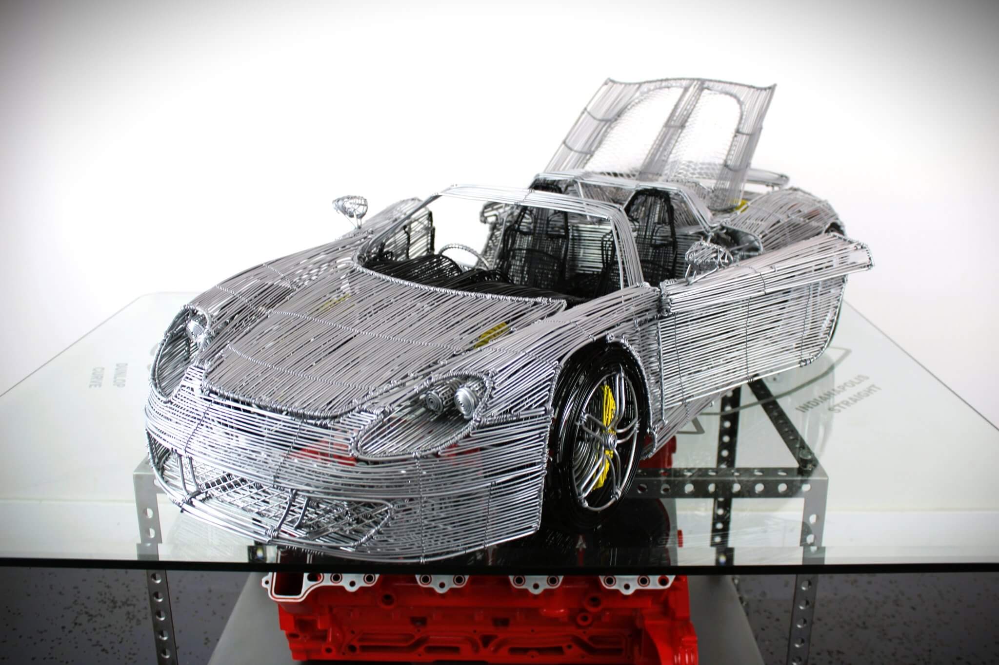 Porsche Carrera GT Wire Car Model - Handcrafted Car Enthusiast Decor, One - Of - A - Kind Masterpiece, Showroom Collectible, Limited Edition - Ben's Auto Decor