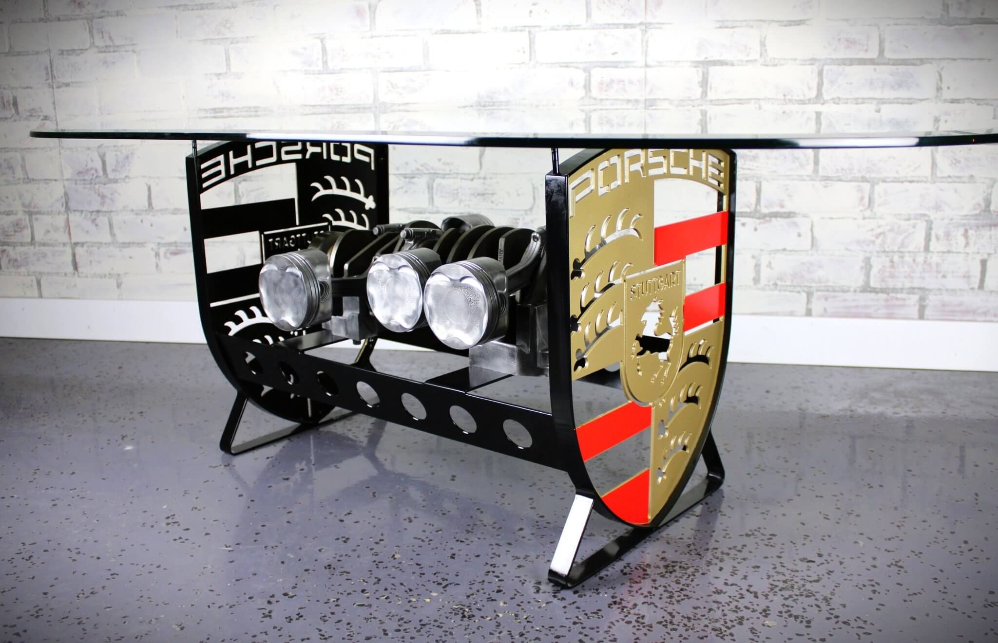 Porsche Flat - 6 Crankshaft Engine Coffee Table - Automotive Decor, Unique Man Cave Furniture - Ben's Auto Decor