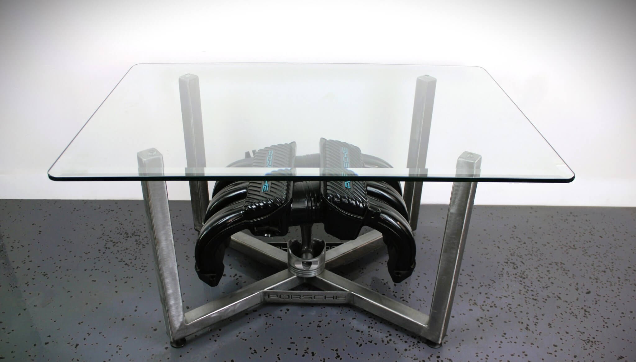 Porsche Intake Manifold Coffee Table - Unique Coffee Table, Automotive Decor, Modern Coffee Table - Ben's Auto Decor