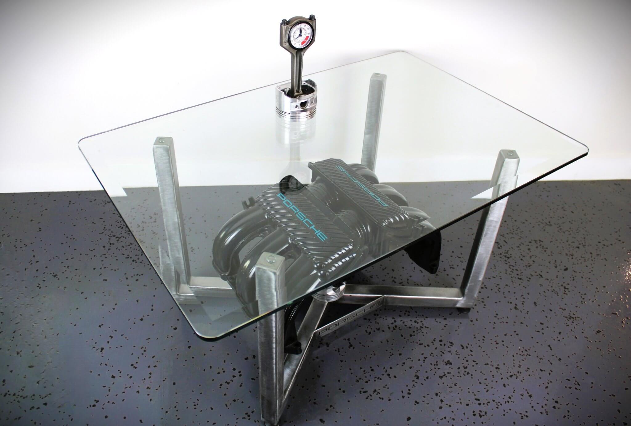 Porsche Intake Manifold Coffee Table - Unique Coffee Table, Automotive Decor, Modern Coffee Table - Ben's Auto Decor