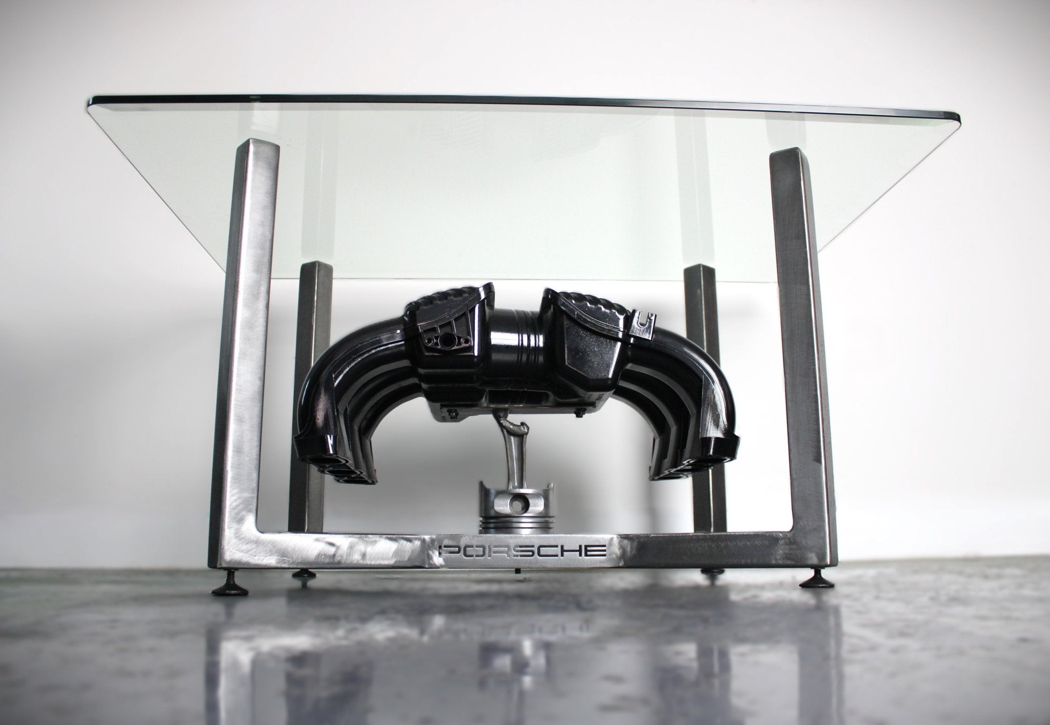 Porsche Intake Manifold Coffee Table - Unique Coffee Table, Automotive Decor, Modern Coffee Table - Ben's Auto Decor