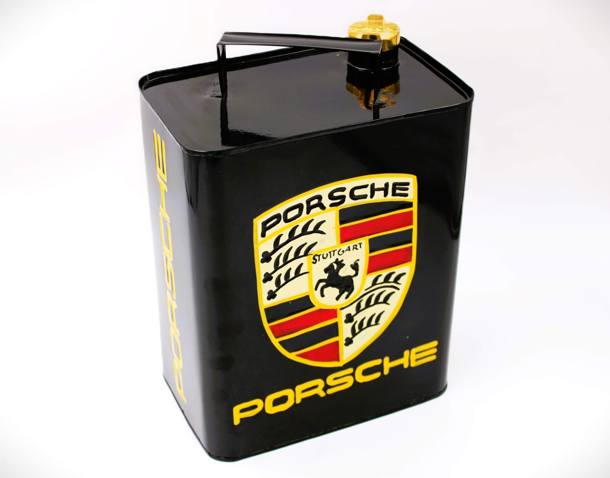 Porsche Vintage Gas Can - Luxury Car Fan Gift, Porsche Logo Art, Cool Home Decor - Ben's Auto Decor