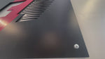 Load and play video in Gallery viewer, Video of a square cutout wall art sign displaying the F1 logo finished in black with a red stripe.
