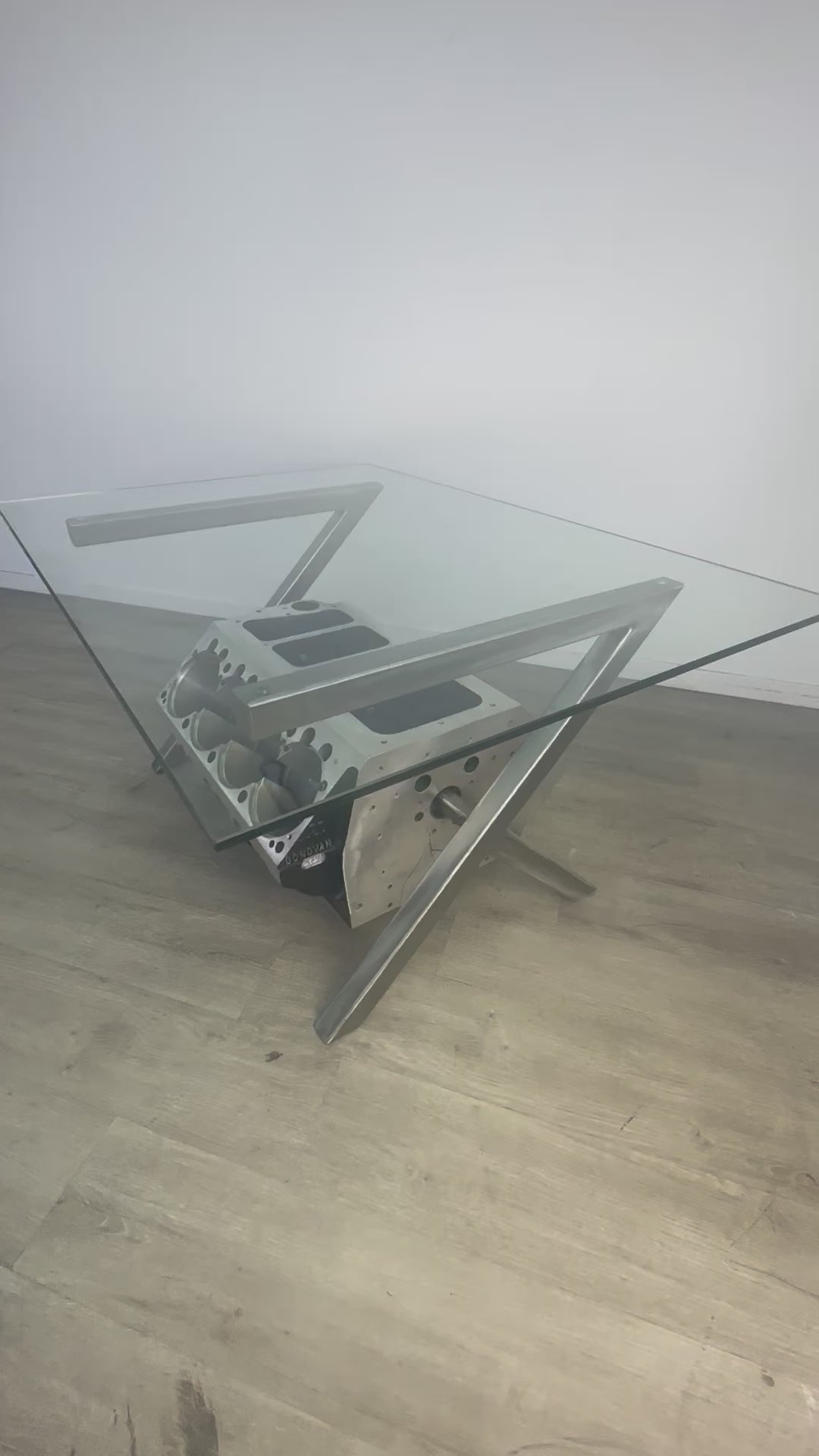 Top Fuel Donovan 417 Aluminum Engine Coffee Table - Unique Man Cave Furniture
