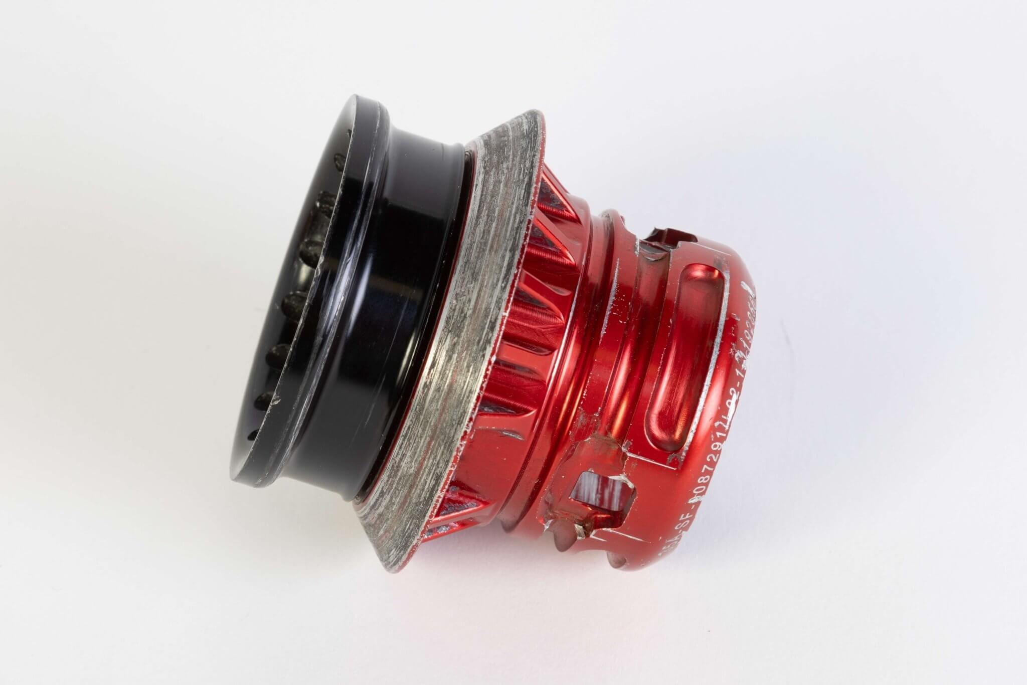 Red Formula 1 Front Wheel Nut Handmade Pen Holder - Authentic Recycled Race Car Part Decor - Ben's Auto Decor