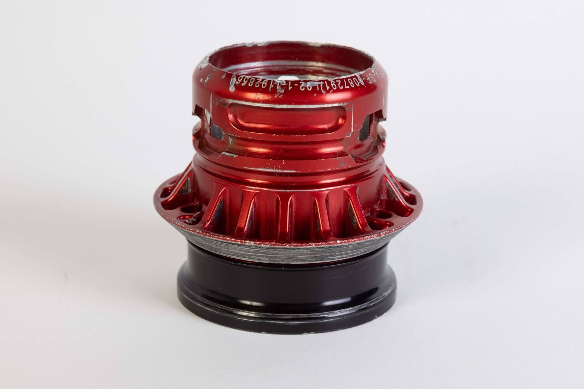 Red Formula 1 Front Wheel Nut Handmade Pen Holder - Authentic Recycled Race Car Part Decor - Ben's Auto Decor
