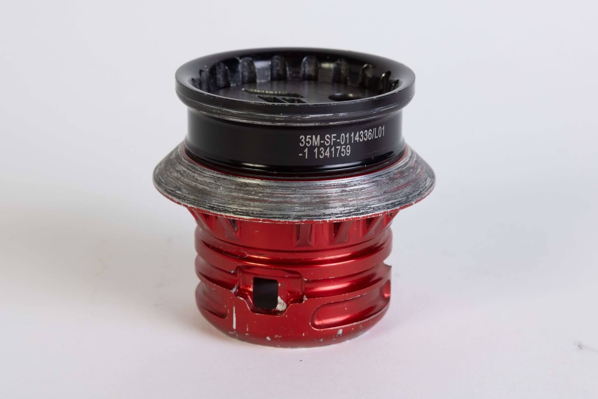 Red Formula 1 Front Wheel Nut Handmade Pen Holder - Authentic Recycled Race Car Part Decor - Ben's Auto Decor