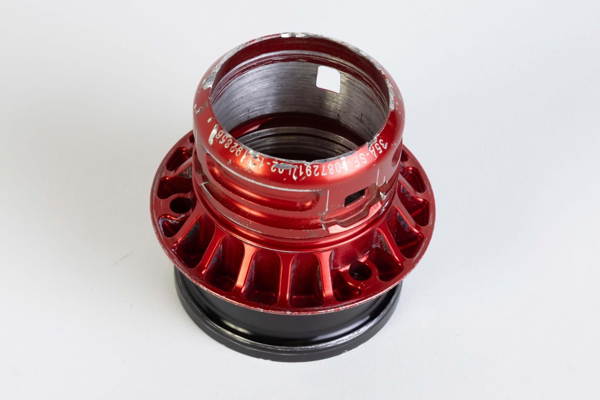 Red Formula 1 Front Wheel Nut Handmade Pen Holder - Authentic Recycled Race Car Part Decor - Ben's Auto Decor